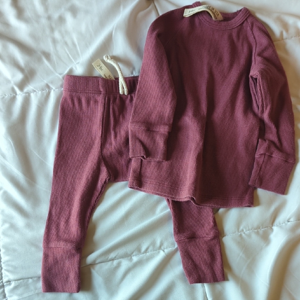 Childhoods Clothing Purple Ribbed 3-6m Set